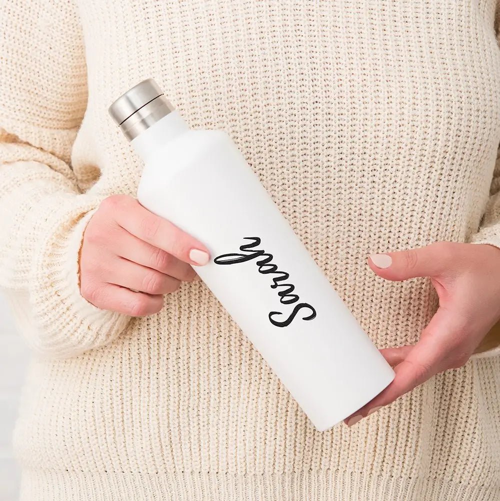 Water Bottle Calligraphy Print Silhouette Water Bottle