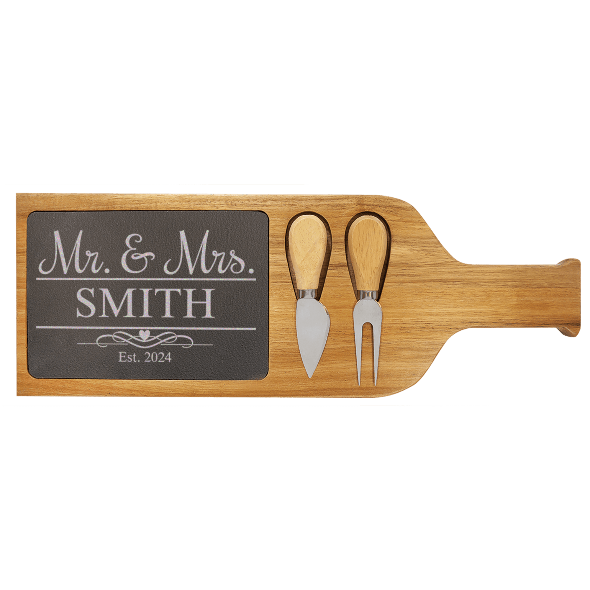 Timeless Bonds Wood Slate Serving Tray With Handle