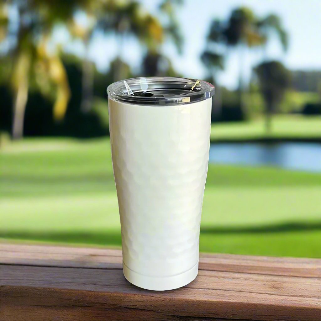 White Dimpled Insulated Tumbler 