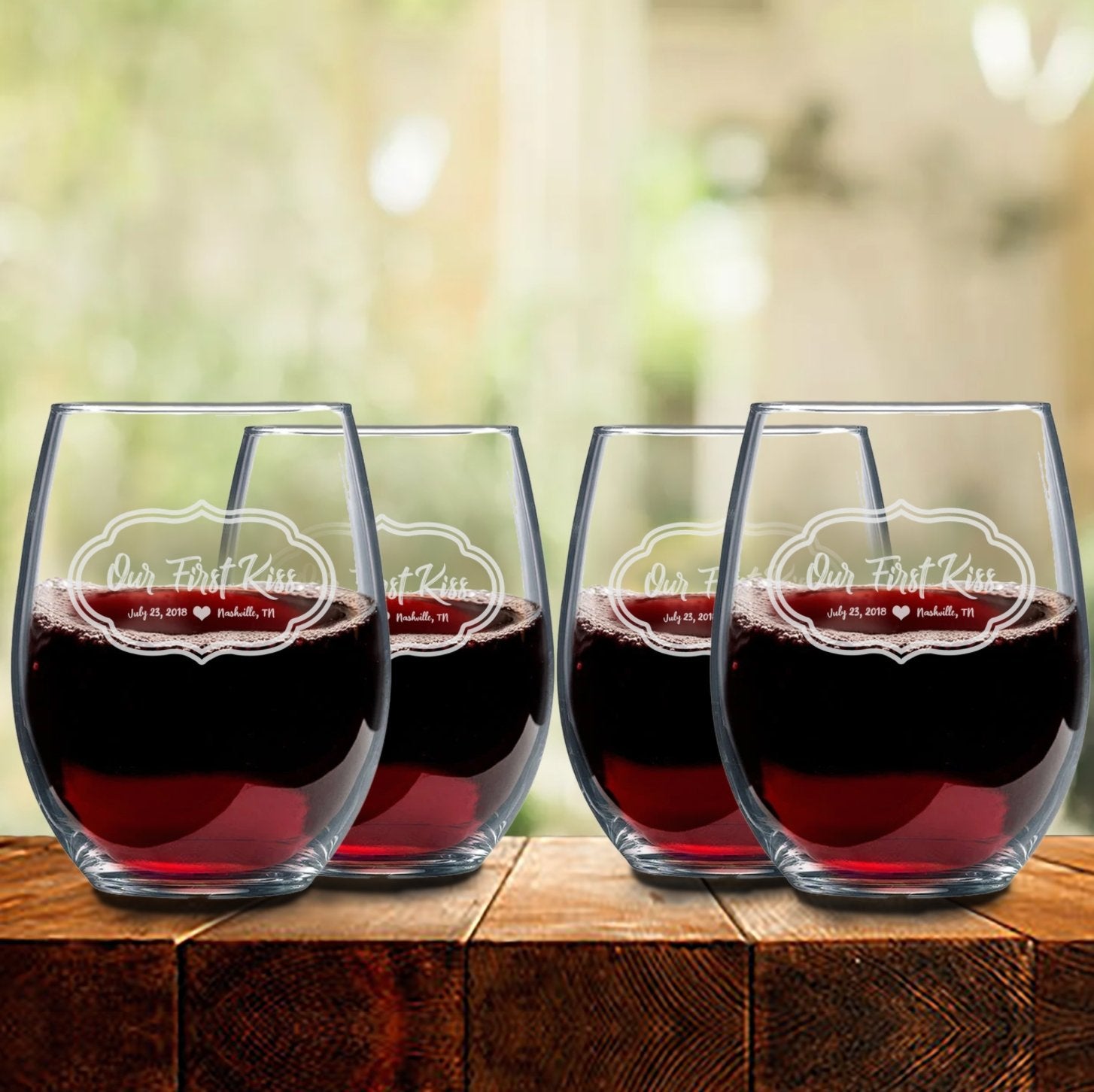 Glassware Valentine's Day Wine Glass Set