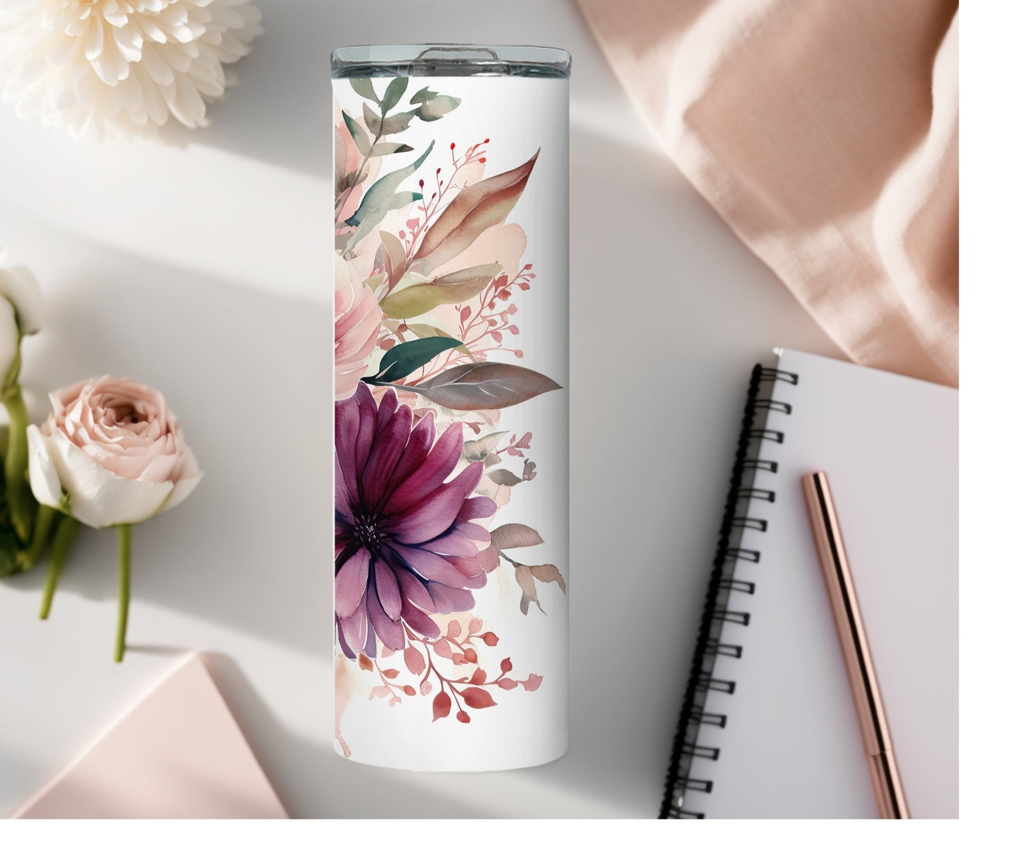 Floral Travel Coffee Tumbler - Groovy Girl Gifts